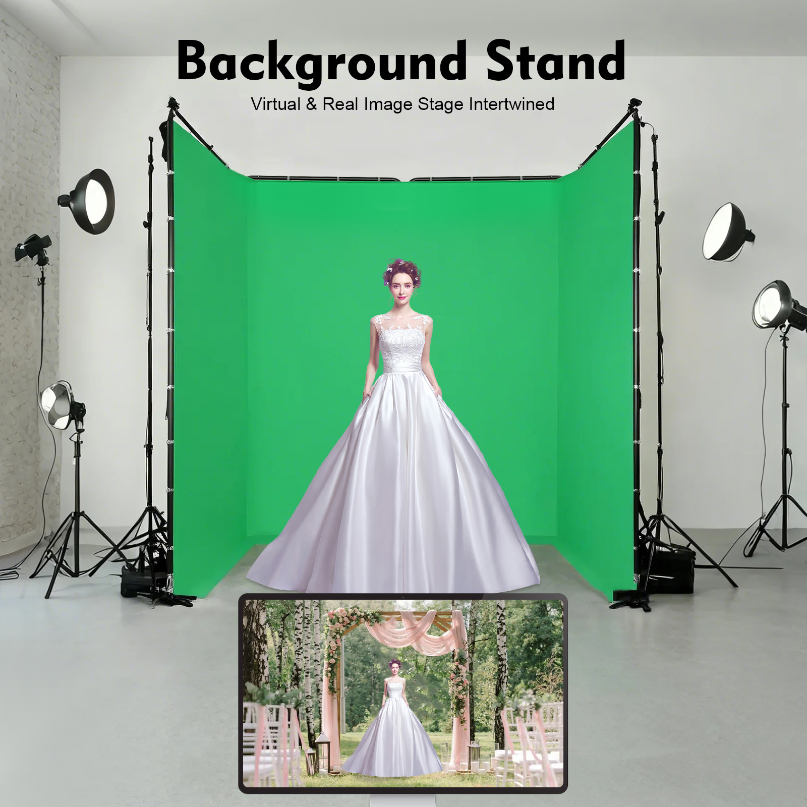 4x2.4m Photography Backdrop St - Green Screen Collapsible 评论和价格
