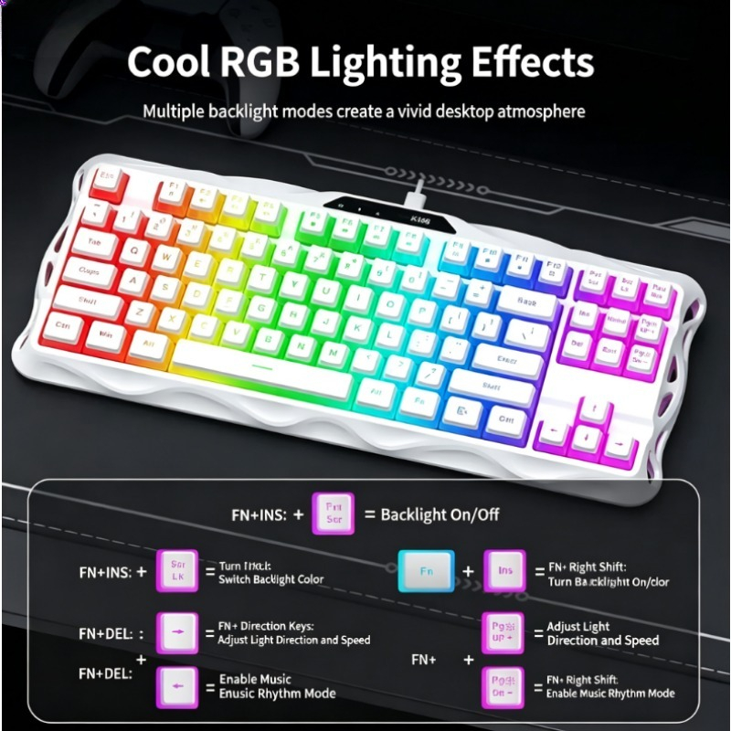 K168 87 Keys Wired Gaming Keyb - Esports Gaming Competition 评论和价格